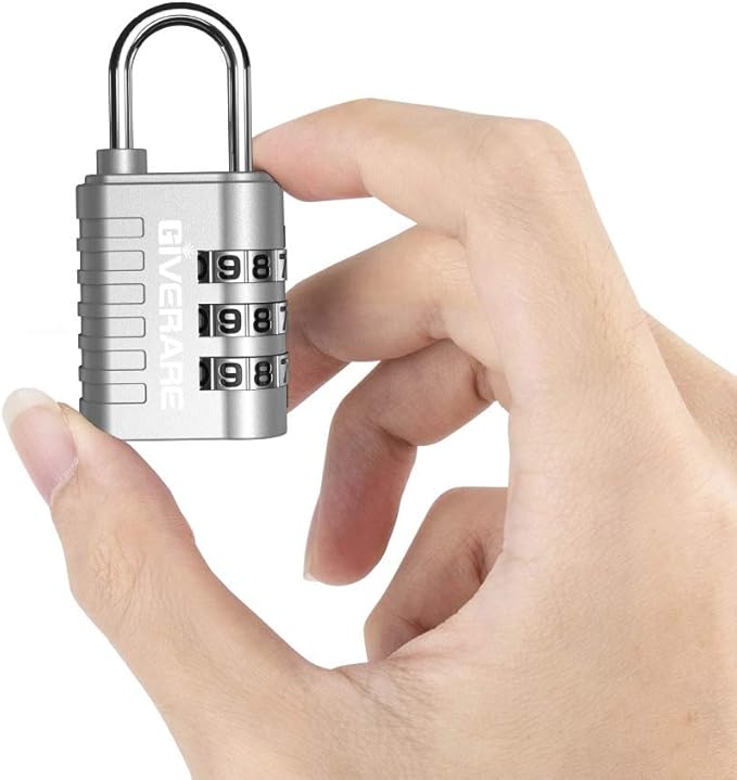 GIVERARE 8 Pack Combination Lock, 3-Digit Padlock Keyless, Resettable Luggage Locks for Backpack, Gym & School & Employee Locker, Weatherproof Travel Lock for Fence, Backyard Gate, Hasp, Case-Silver