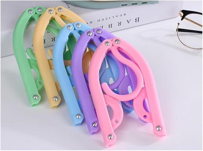 10pcs Colorful Travel Hangers Accessories. Portable Folding Clothes Hangers. Foldable Clothes Drying Rack