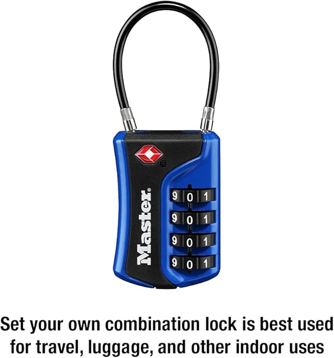 Master Lock Set Your Own Combination TSA Approved Luggage Lock, Colors May Vary; 3 pk; 4697EC3
