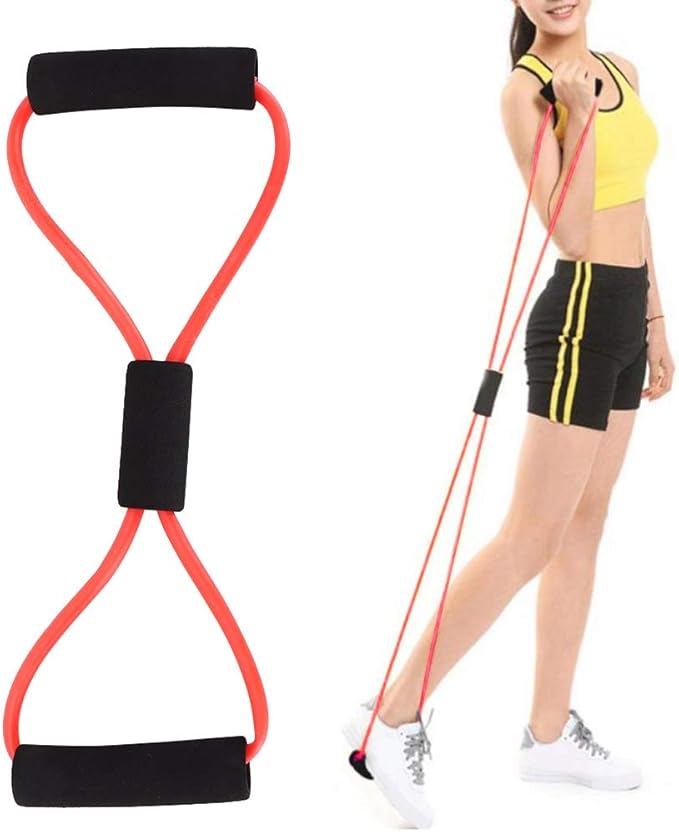 ZJchao 8 Shaped Resistance Bands, Elastic Fitness Pulling Rope Chest Expander Yoga Rubber Tension Band for Abdomen Waist Arm Leg Stretching Fitness Training
