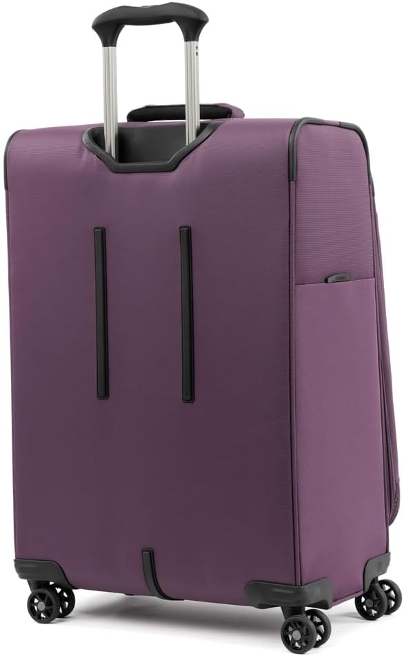 Travelpro Tourlite Softside 25" Expandable Luggage with 4 Spinner Wheels, Lightweight Suitcase, Checked Medium, Deep Purple