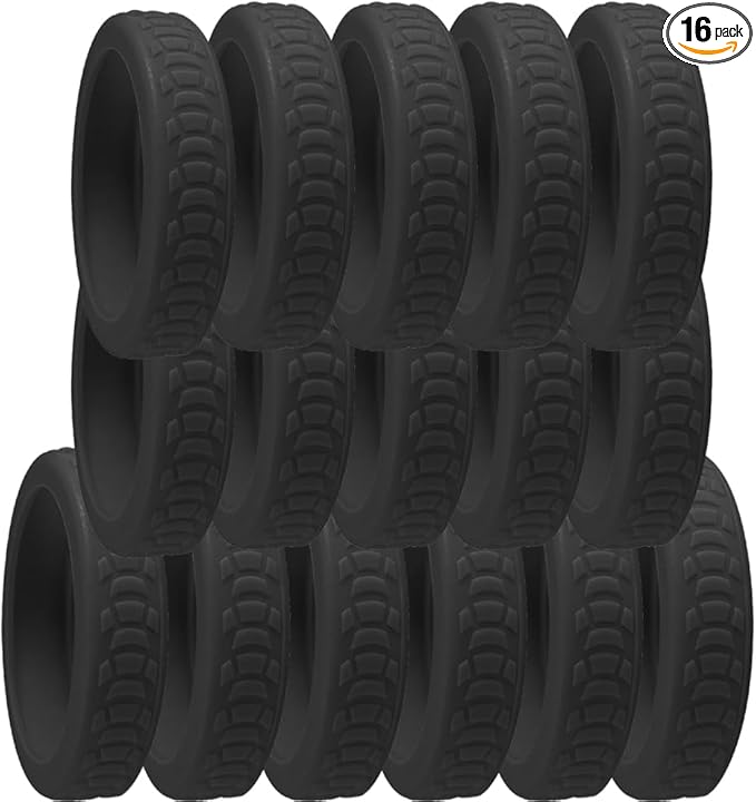 16 Pcs Luggage Wheel Covers Silicone Luggage Wheel Protector Suitcase Wheel Covers for Luggage Wheels Replacement Office Chair Caster (CC_BLK)