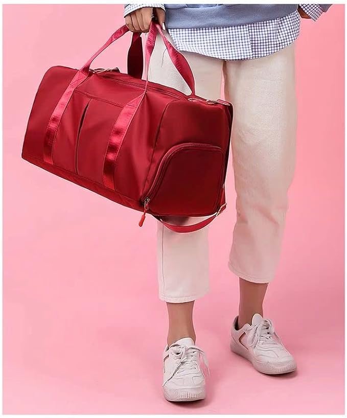 Men and Women's Travel Bag With Shoe Compartment Sports Tote Gym Bag Weekender Overnight Shoulder Bag