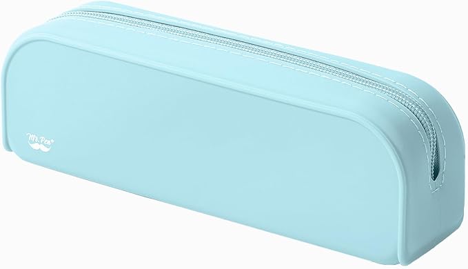 Mr. Pen- Silicone Pencil Case, Light Blue Pencil Pouch Aesthetic, Pencil Bag, Makeup Pouch