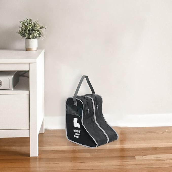2 Pack Portable Boots Storage Bag, Black Shoe Bags for Storage and Travel Dust Proof Travel Shoe Bags for Packing (Medium)