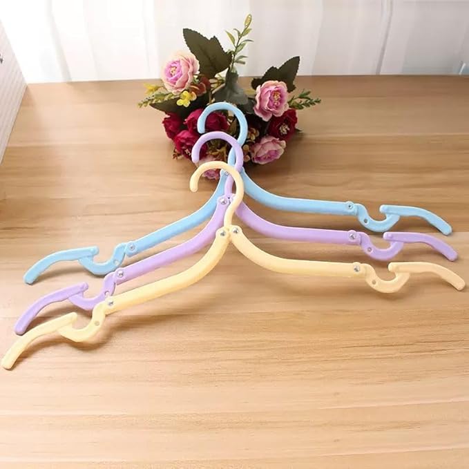 10Pcs Multicolor Travel Hangers, Portable Folding Clothes Hanger Foldable Drying Rack for Camping Home Use