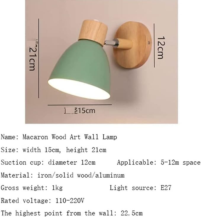 LED Indoor Wall Light, Wall Sconce Indoor Bedside Lamp Wall Wash Light Fixtures Wall Sconce Lamps E27 Wood Lamp Holder for Living Room Aisle Corridor Bedside Reading (Color : Purple)