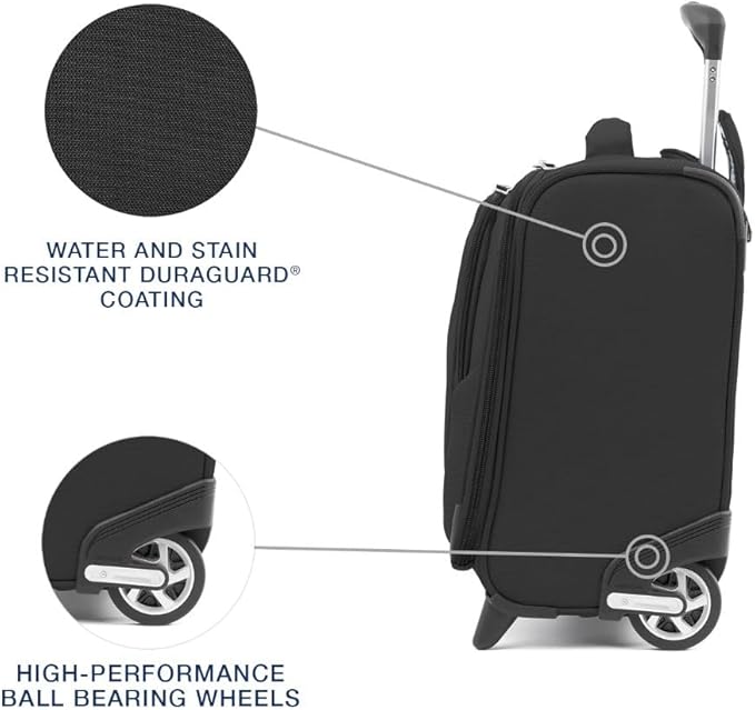 Travelpro Maxlite 5 Softside Lightweight Rolling Underseat Tote Upright 2 Wheel Bag, Men and Women, 14-Inch — Black