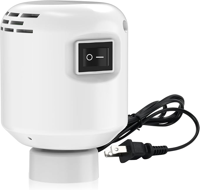 Electric Vacuum Pump for Travel & Home, Fits Various Vacuum Storage Bags, Efficient for Compressing Clothes, Blankets & Luggage, Lightweight & Portable, White (Storage Bags Not Included)