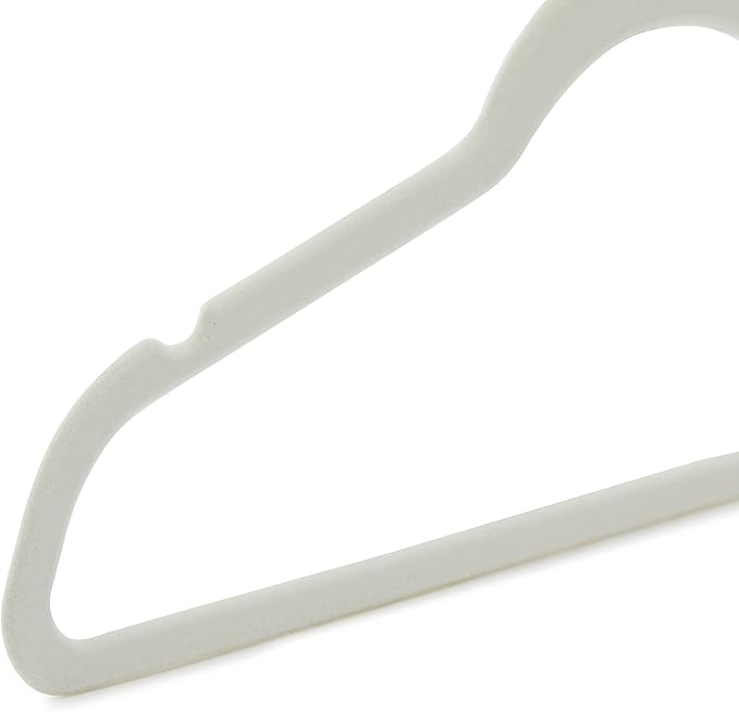 Amazon Basics Slim Velvet Non-Slip Space Saving Suit Clothes Hangers, Closet Organizer, Ivory/Rose Gold, 30-Pack