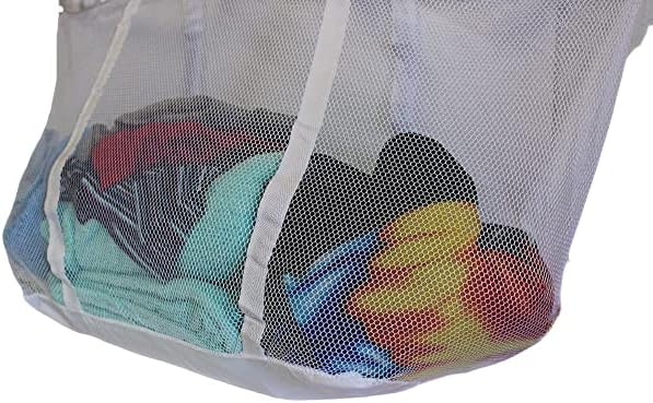 Large Soft Nylon Mesh Laundry Basket with Handles Portable and Collapsible For Dirty and Clean Laundry Home Travel College Dorm Also Ideal For Toys and Sporting Goods