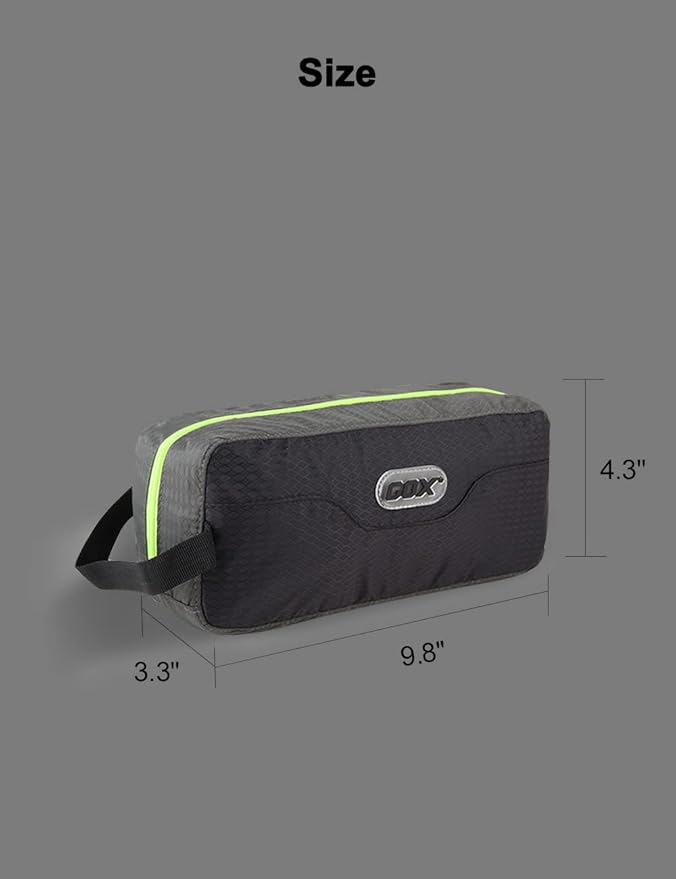 GOX Travel Small Toiletry Bag for Men Nylon Dopp Kit Medicine Bag Travel Organizer Pouch Shave Kits for Teens Toiletry Essentials Bathroom Compact (Black, 9.8 * 4.3 * 3.3 Inches)