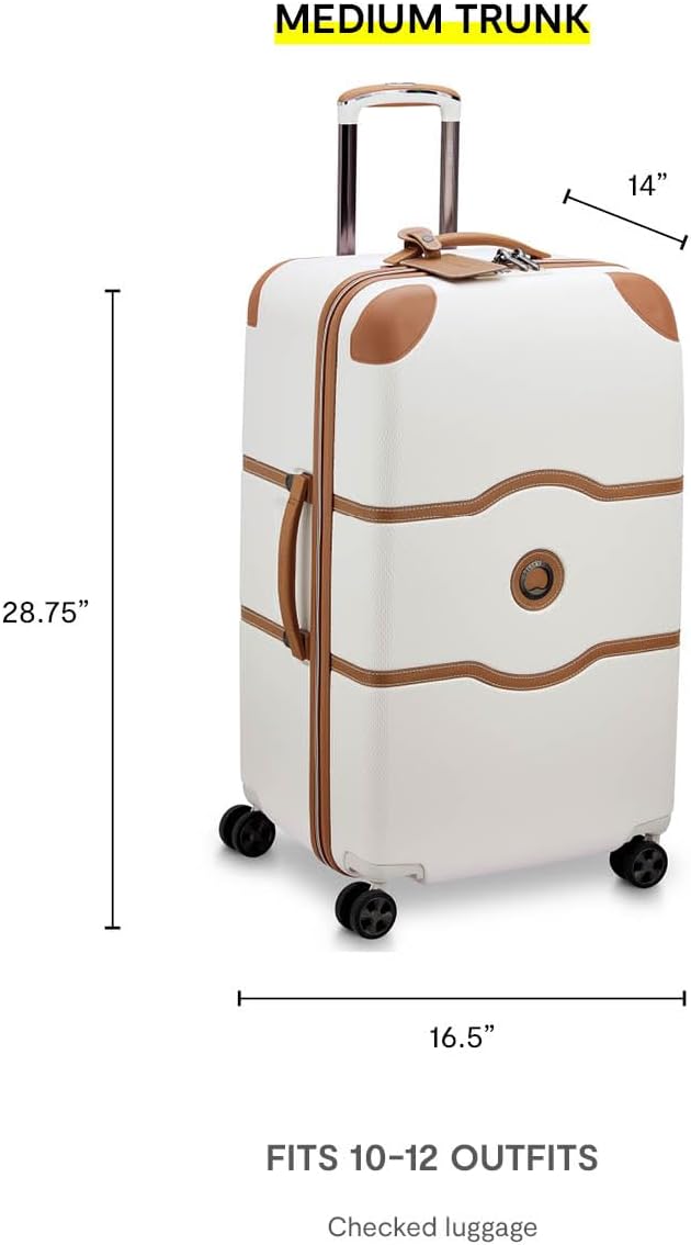DELSEY PARIS Chatelet Air 2.0 Hardside Luggage Trunk with Spinner Wheels, Navy, Checked-26 Inch Trunk