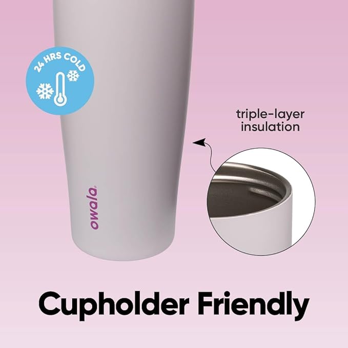 Owala FreeSip Tumbler Insulated Stainless Steel Water Bottle with Built-in Straw and Side Handle, For Travel, Work, School, and Sports, 40oz, BPA Free, Leak Proof, Dreamy Field
