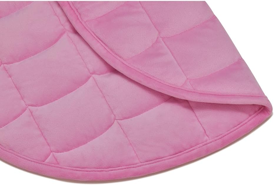 TONGDADA Weighted Lap Blanket 7lbs for Adult,Perfect for Relaxation, Lounging, Napping, Sleeping & Travel,Luxury Minky Weighted Body Blanket,Weighted Throw Blanket-Pink Minky, 29" x 24"