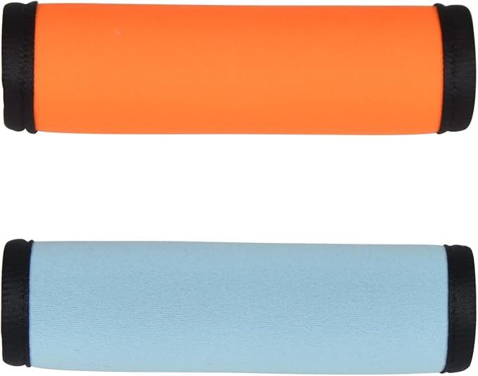 2pcs Neoprene Luggage Handle Wraps, Detachable Handle Covers Bright Suitcase Identifier for Travel Bag/Beach Bag/Backpacks (2Pcs-Orange & Sky Blue)