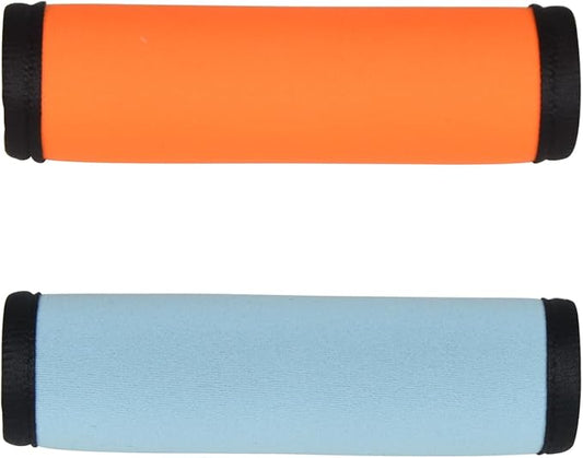 2pcs Neoprene Luggage Handle Wraps, Detachable Handle Covers Bright Suitcase Identifier for Travel Bag/Beach Bag/Backpacks (2Pcs-Orange & Sky Blue)
