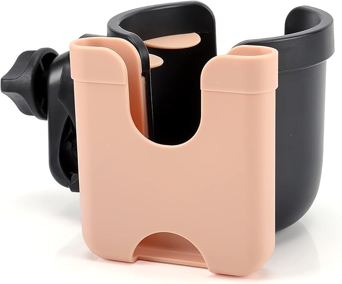 Accmor Stroller Cup Holder with Phone Holder, Bike Cup Holder, Universal Cup Holder for Uppababy Nuna Doona Strollers, 2-in-1 Cup Phone Holder for Stroller Bike Wheelchair Walker Accessory