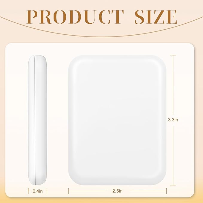 Kakuje Compact Mirror, 1X/3X Magnification LED Pocket Mirror with Nternal BIattery, Mini Mirror for Purse, Pocket,Travel and Present (White)