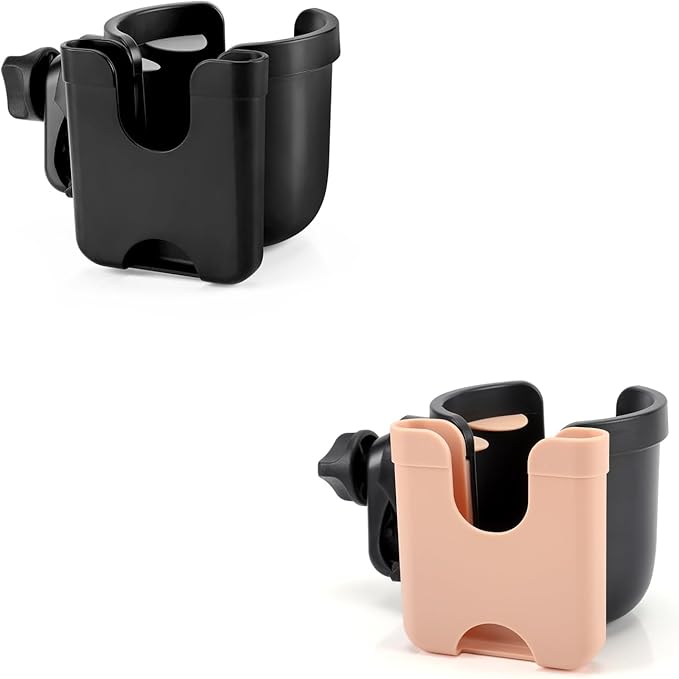 Accmor Stroller Cup Holder with Phone Holder, Bike Cup Holder, Universal Cup Holder for Uppababy Nuna Doona Strollers, 2-in-1 Cup Phone Holder for Stroller Bike Wheelchair Walker Accessory