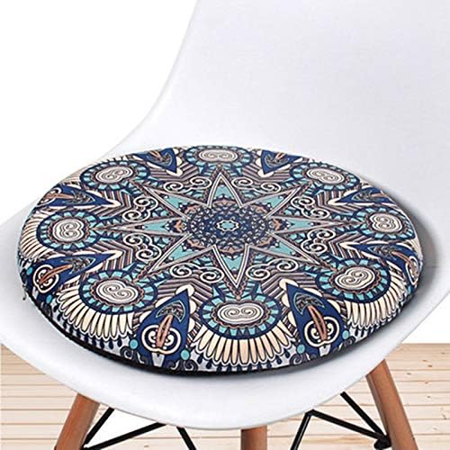 Sigmat Memory Foam Seat Cushion Anti-Slip Soft Round Stool Cushion Chair Pad 16 Inch Geometric