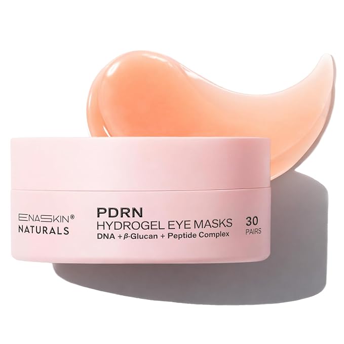 Enaskin Naturals PDRN Under Eye Patches for Dark Circles & Puffiness - Korean Skin Care Hydrogel Eye Mask with Salmon DNA, Peptide, Retinol & Caffeine for Bags & Anti Aging & Smile Line - 30 Pairs