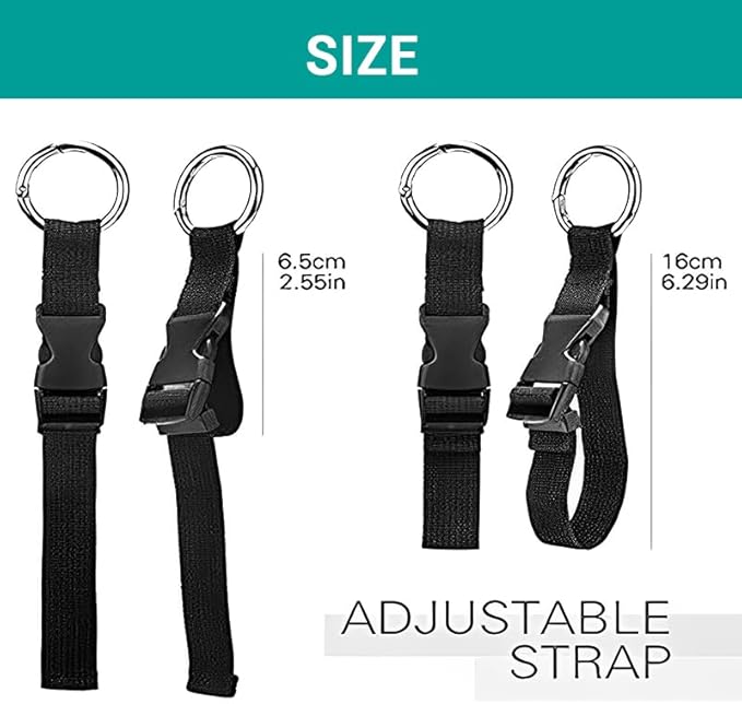 2 Pack Add a Bag Luggage Straps - Adjustable Suitcase Belts Travel Accessories - Jacket Gripper Arm Saver Easy to Carry Your Extra Bags (Blue)