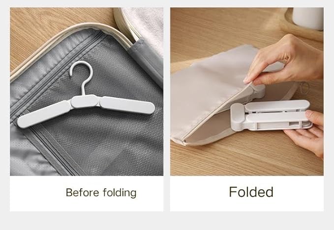 Travel Folding Hangers 3 Pack - Lightweight Slim Foldable Space Saving Portable Collapsible Clothes Hangers for Travel, Suitcase & Hotel
