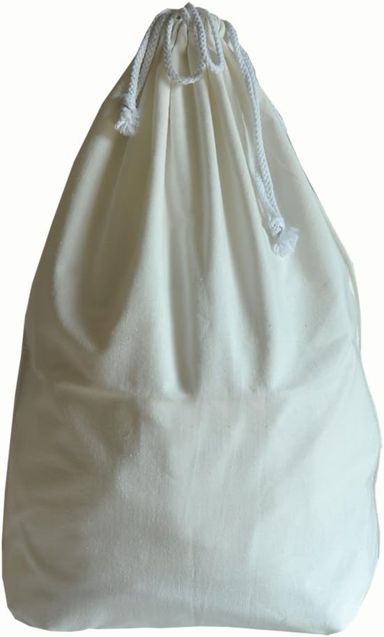 100% Cotton Canvas Travel Laundry Bag, 2-Pack