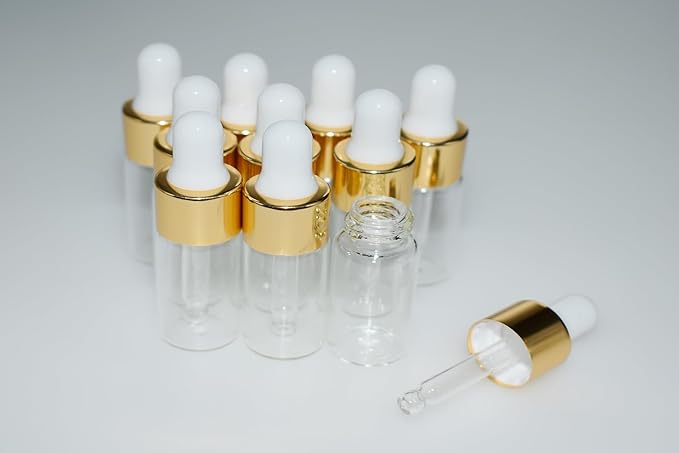 Small Dropper Bottle, 10pcs 4ml Mini Sample Dropper Bottles Mini Makeup Containers for Travel Liquids Tiny Glass