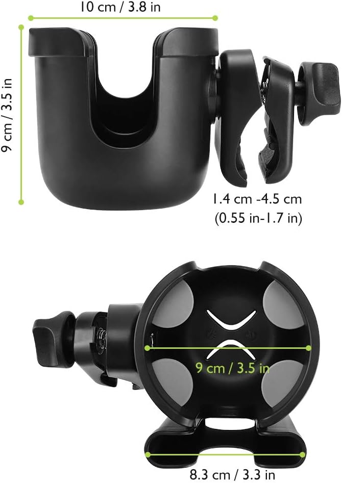 Accmor Stroller Cup Holder with Phone Holder, Bike Cup Holder, Universal Cup Holder for Uppababy Nuna Doona Strollers, 2-in-1 Cup Phone Holder for Stroller Bike Wheelchair Walker Accessory