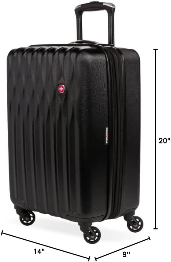 SwissGear 8018 Expandable Luggage, Hard Shell Carry-On Luggage with Spinner Wheels