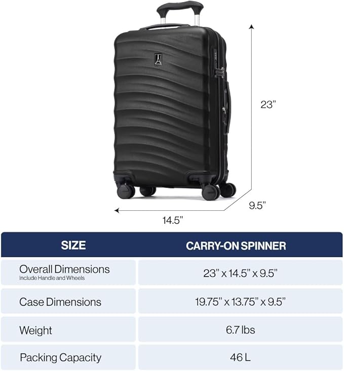 Travelpro Maxlite Air V2 Hardside Expandable Carry on Luggage, 8 Spinner Wheels, Lightweight Hard Shell Suitcase, TSA lock, Teal, Carry On 20-Inch
