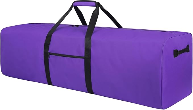 Urbanstand 48 Inch Extra Large Duffle Bag for Travel, Sports Gear Storage Bag with 2-way Lockable Zippers, Long Canvas Duffel Bag for Tent Camping tripod (Purple)