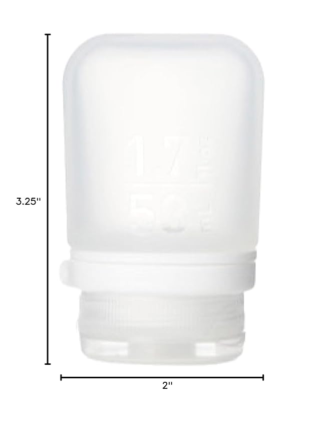 humangear GoToob+ (Small) | Refillable Silicone Travel Bottle | Locking Lid | Food-Safe Material | Clear, Small (1.7 fl.oz; 53ml)