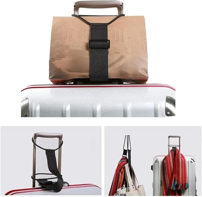 2 Pack Luggage Straps for Add a Bag Bungees Lightweight Easy Elastic Wrap Belts for Attaching Extra Bags Purse to Suitcase Handle Handbag Backpack Spinner Carryon Travel Airport