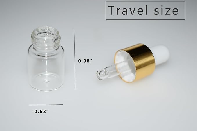 Small Dropper Bottle, 10pcs 2ml Mini Sample Dropper Bottles Mini Makeup Containers for Travel Liquids Tiny Glass