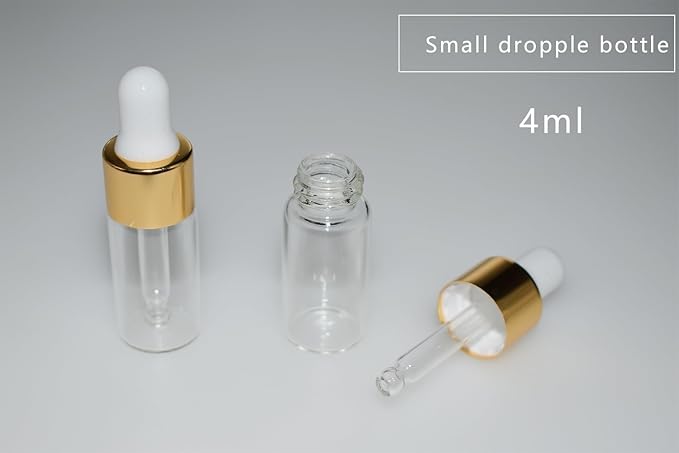 Small Dropper Bottle, 10pcs 4ml Mini Sample Dropper Bottles Mini Makeup Containers for Travel Liquids Tiny Glass