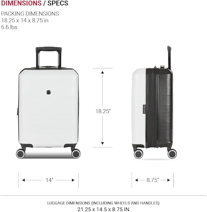 SwissGear Duet Hardside Expandable Luggage with Spinner Wheels, Grey/Black, 3-Piece Set (19/24/28)