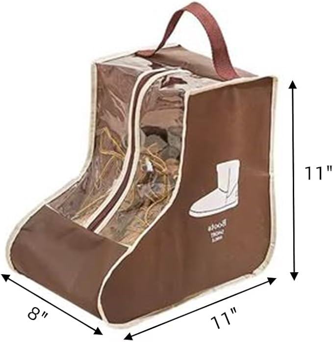 Portable 2 Pack Boots Storage, Short Boots Storage/Protector Bag,Brown Portable waterproof storage bags are used for travel storage, under the bed, wardrobe, shoe cabinet and other home storage