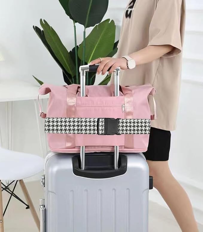 Luggage Straps for Suitcases Travel Belt Accessories, Cute Suitcase Strap, Adjustable Luggage Belt Strap, Heavy Duty with Quick-Release Buckle Luggage Strap Classic Houndstooth