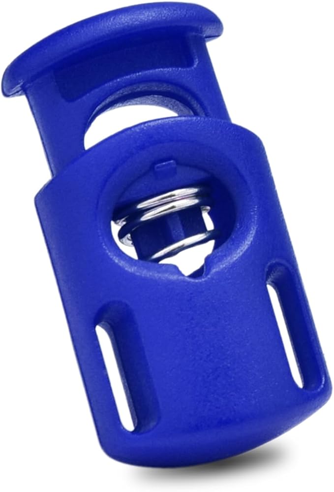 10 Pack Plastic Spring Cord Locks for Drawstring Paracord, Cord Stopper Toggle Clasps for Sweatpants Hoodie Gloves Hats Swim Goggles String Clip Elastic Shoeslace String Lock Blue