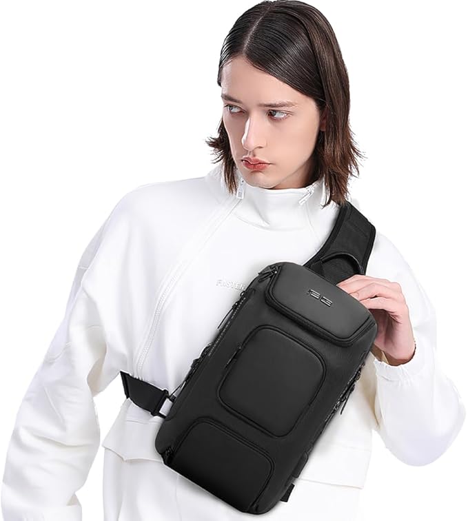 BANGE Sling Bag, Waterproof Crossbody Backpack, Shoulder Bag for Men