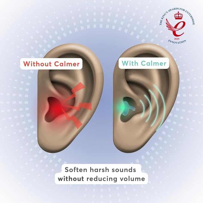 Flare Calmer | Ear Plugs Alternative | Daily Noise Relief | Sound Sensitivity | Stress Relief | No Muffling | Improve Wellbeing | Comfy, Reusable, Soft Silicone Earplugs | 731 TRN
