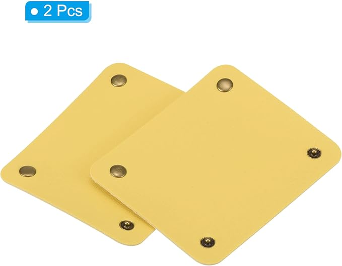 PATIKIL Luggage Handle Wrap, 2 Pack PU Handbag Grip Cover Protector Identifier with Clasp for Suitcase Grocery Shopping Bag, Yellow