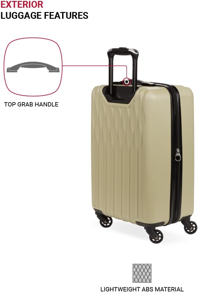 SwissGear 8018 Expandable Luggage Set, 3-Piece Hardside Luggage Set with Spinner Wheels