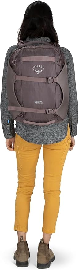 Osprey Sojourn Porter 30L Travel Backpack - Carry-On Compliant Luggage with StraightJacket Compression and Padded Laptop Sleeve - Durable Pack for International or Urban Travel, Graphite Purple