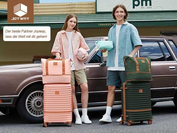 Joyway Carry on 20Inch &24 Inch Checked Luggage Set, 2-Piece Expandable Suitecase Set with Spinner Wheel, Hard Shell Suitcase with TSA Lock(Green)