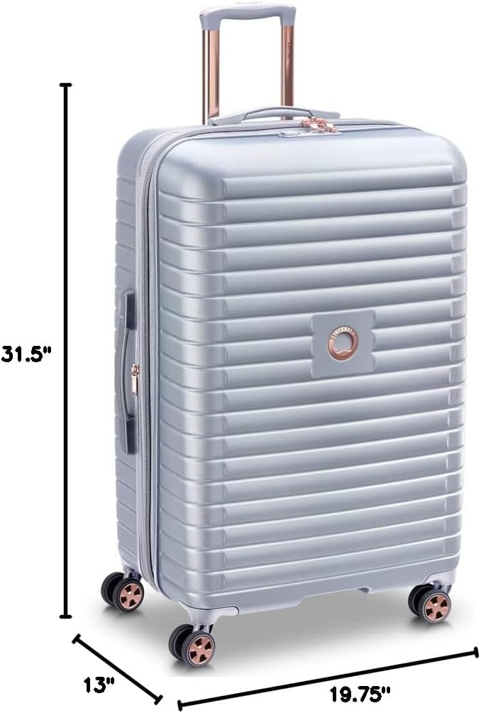 DELSEY PARIS Cruise 3.0 Hardside Expandable Luggage with Spinner Wheels, Platinum, Checked-Large 28 Inch