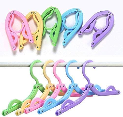 10pcs Colorful Travel Hangers Accessories. Portable Folding Clothes Hangers. Foldable Clothes Drying Rack